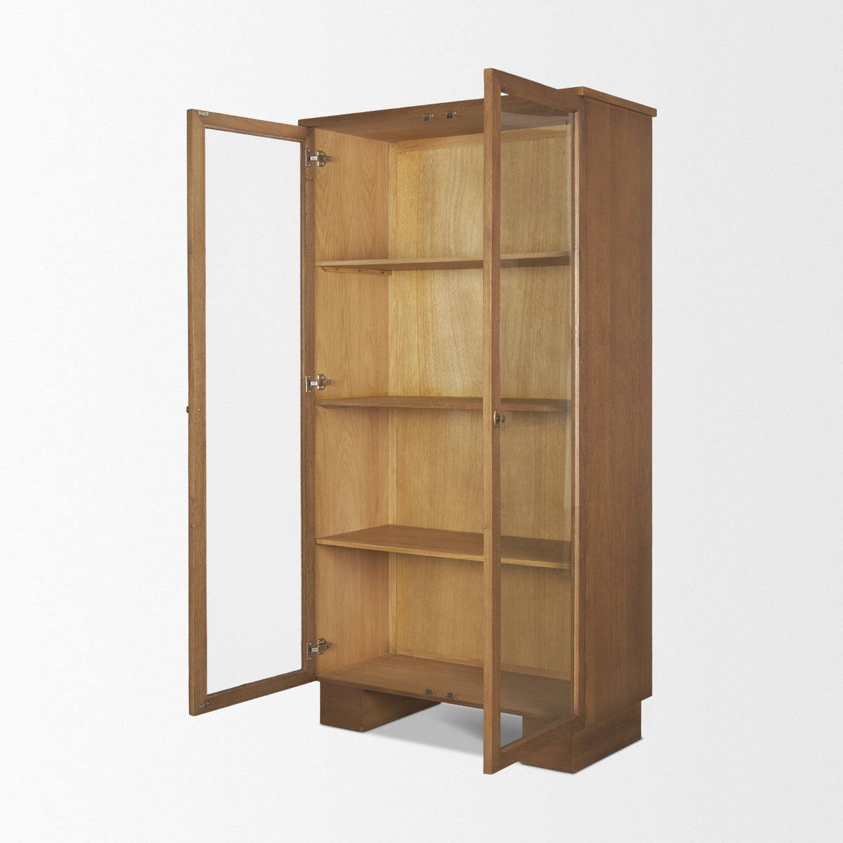Winsford Two-Tone Oak Display Cabinet w/ Glass Doors-Cabinets-DECOROLALA