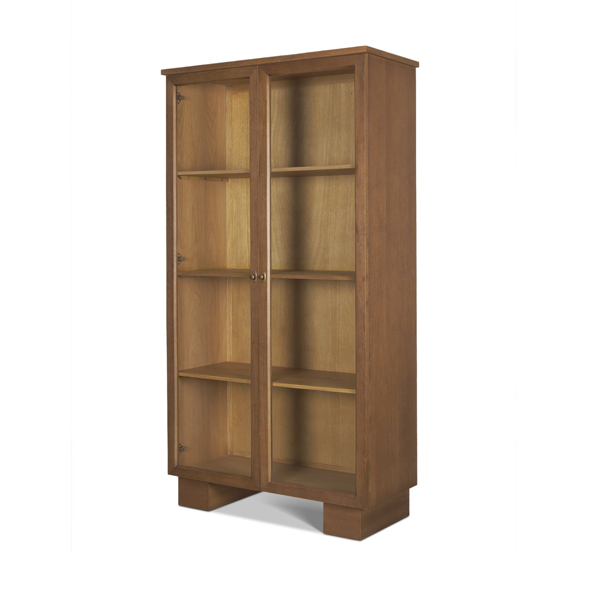 Winsford Two-Tone Oak Display Cabinet w/ Glass Doors-Cabinets-DECOROLALA