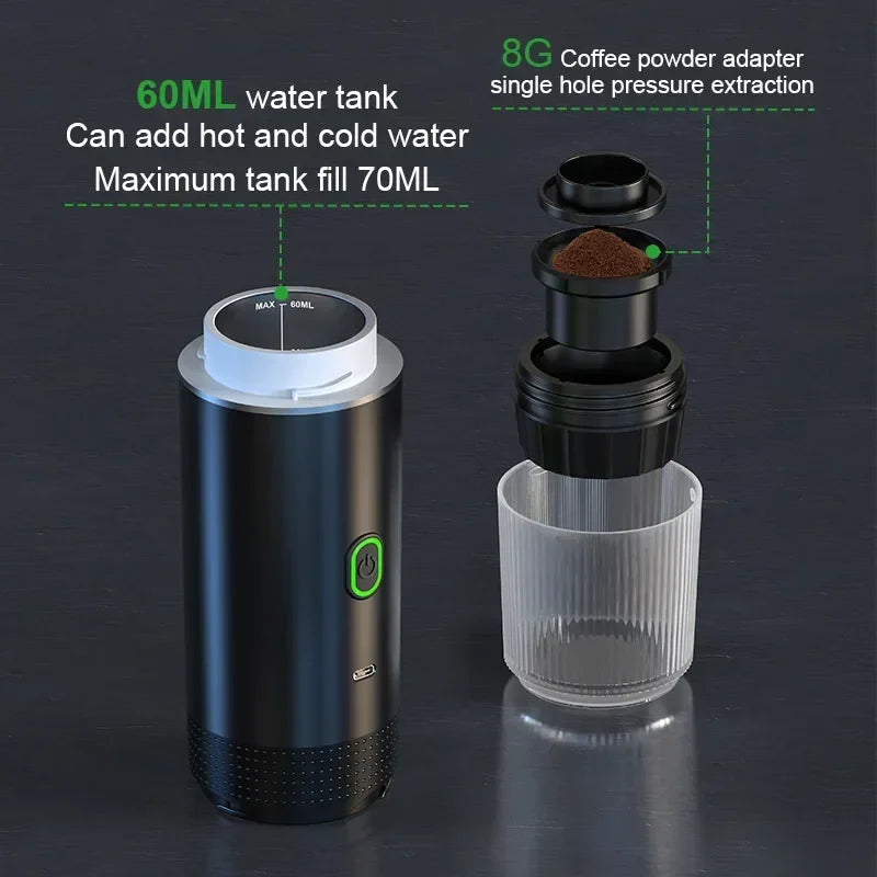 Wireless Portable Espresso Machine 20 Bar 60ml-Espresso Machine-DECOROLALA