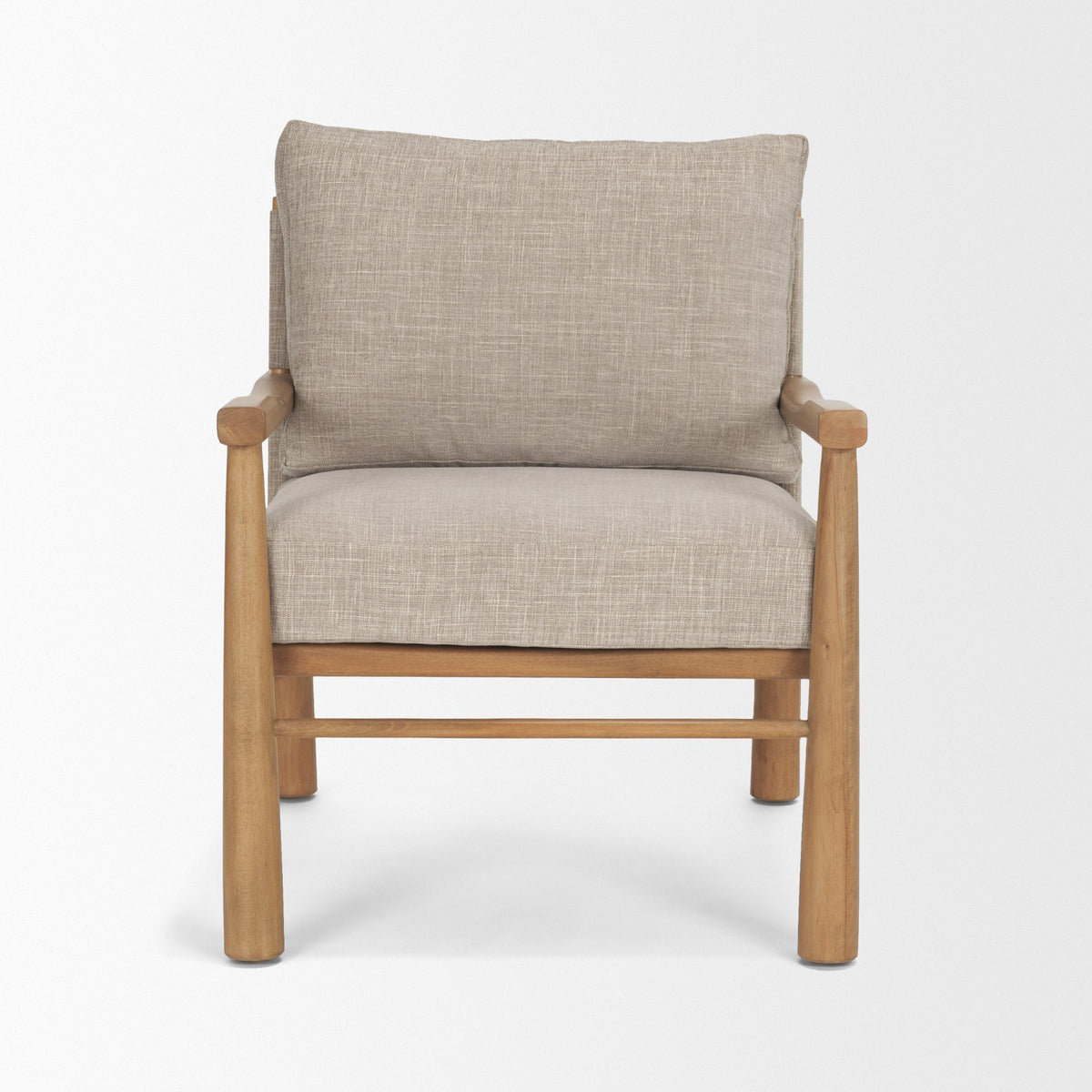 Witton Gray Fabric Beech Wood Slingback Backrest Accent Lounge Chair-Accent Chairs-DECOROLALA