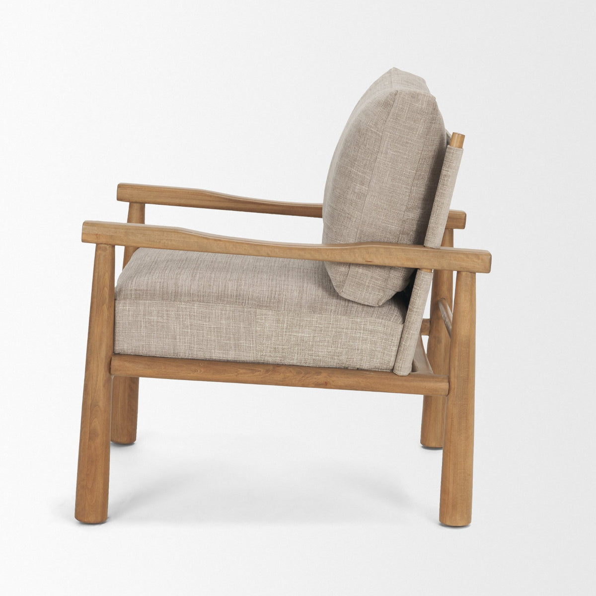 Witton Gray Fabric Beech Wood Slingback Backrest Accent Lounge Chair-Accent Chairs-DECOROLALA