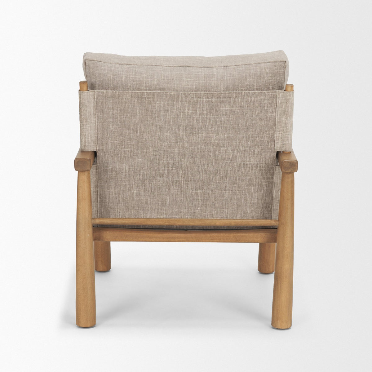 Witton Gray Fabric Beech Wood Slingback Backrest Accent Lounge Chair-Accent Chairs-DECOROLALA