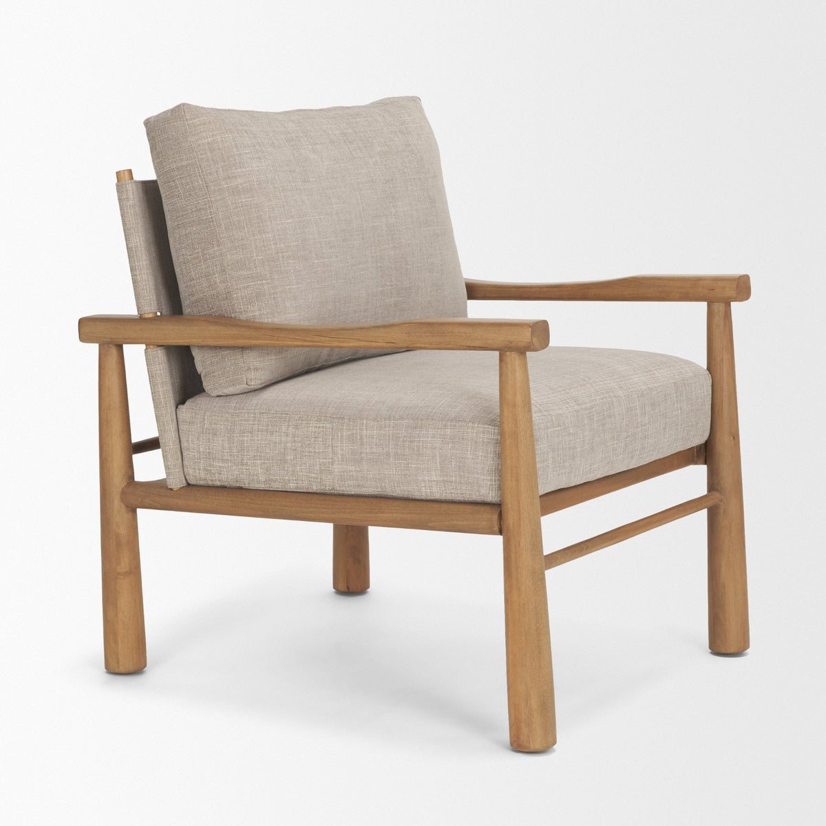 Witton Gray Fabric Beech Wood Slingback Backrest Accent Lounge Chair-Accent Chairs-DECOROLALA