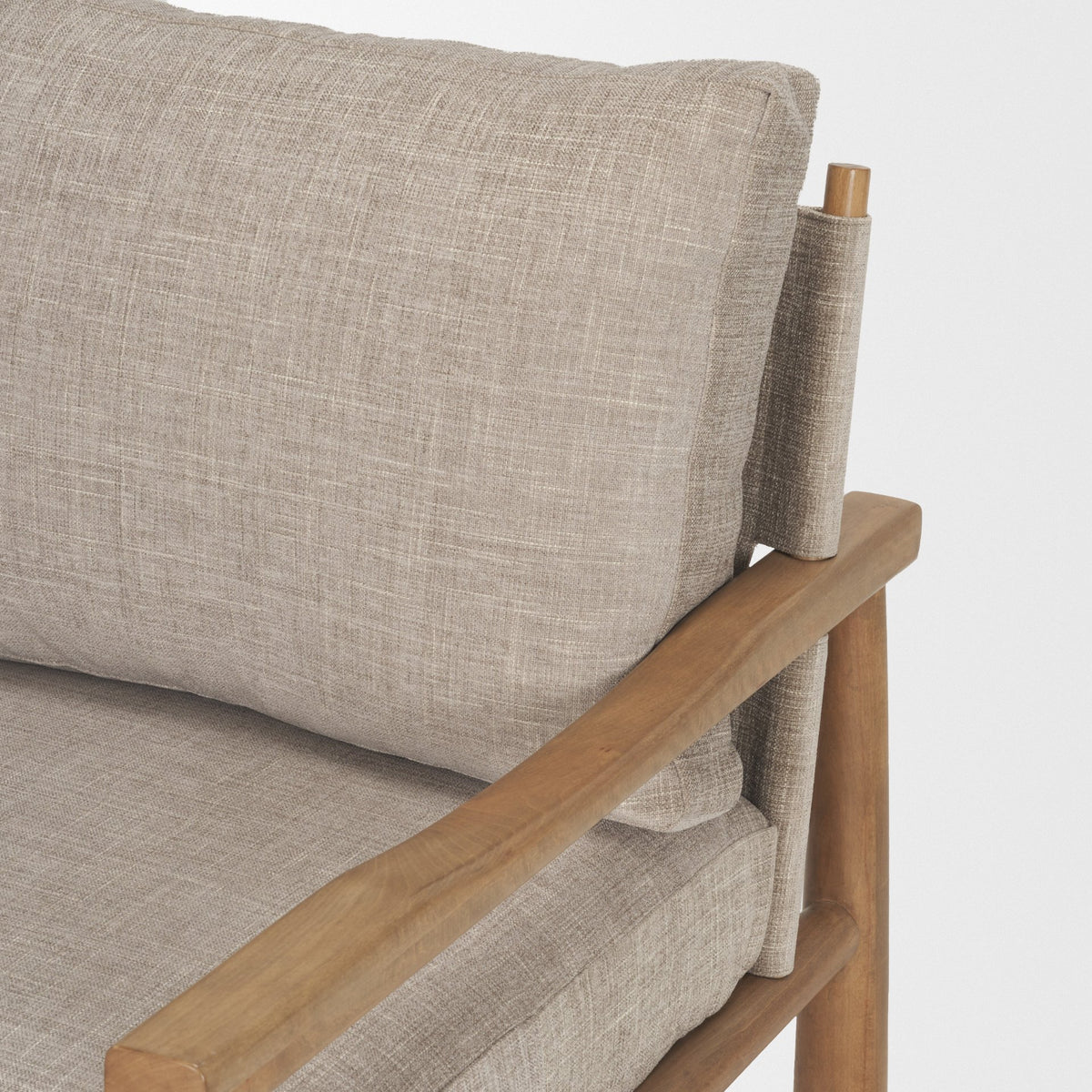Witton Gray Fabric Beech Wood Slingback Backrest Accent Lounge Chair-Accent Chairs-DECOROLALA