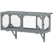 Cat Tunnel, Wooden Catio Outdoor Cat Enclosure with 2 Doors and Extendable Design, Wall-Mounted Pet Run