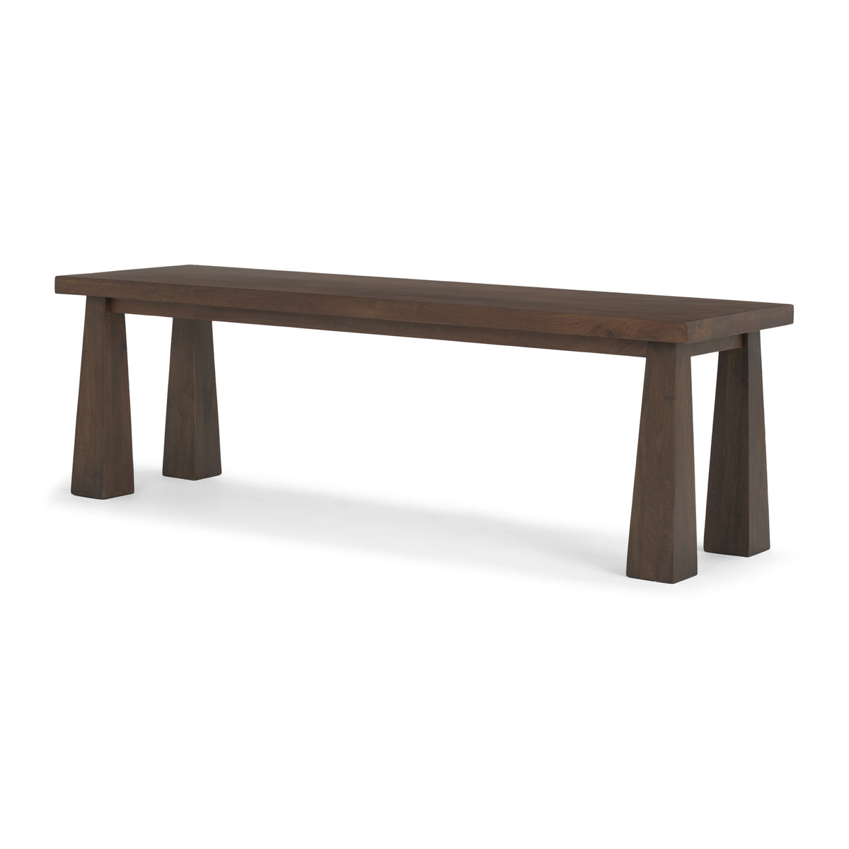 Wolcott Rectangular Dark Brown Solid Wood Bench-Benches-DECOROLALA