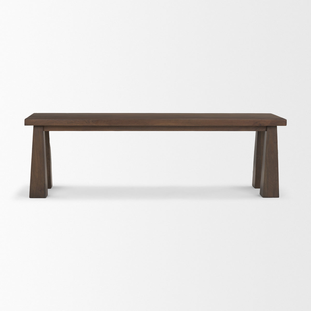 Wolcott Rectangular Dark Brown Solid Wood Bench-Benches-DECOROLALA