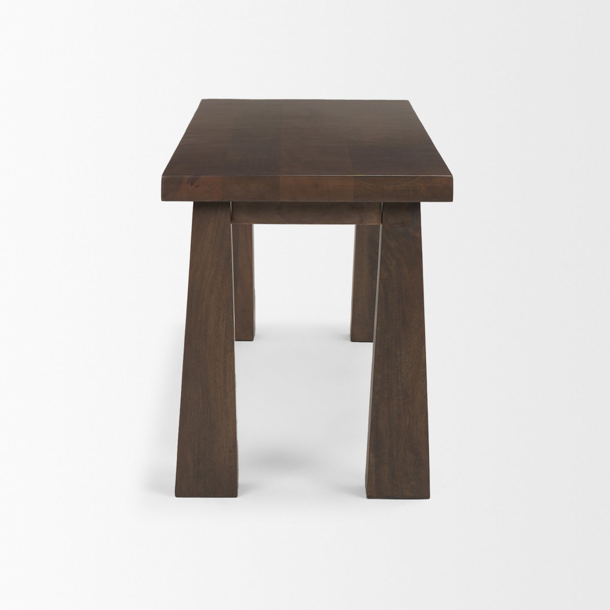 Wolcott Rectangular Dark Brown Solid Wood Bench-Benches-DECOROLALA