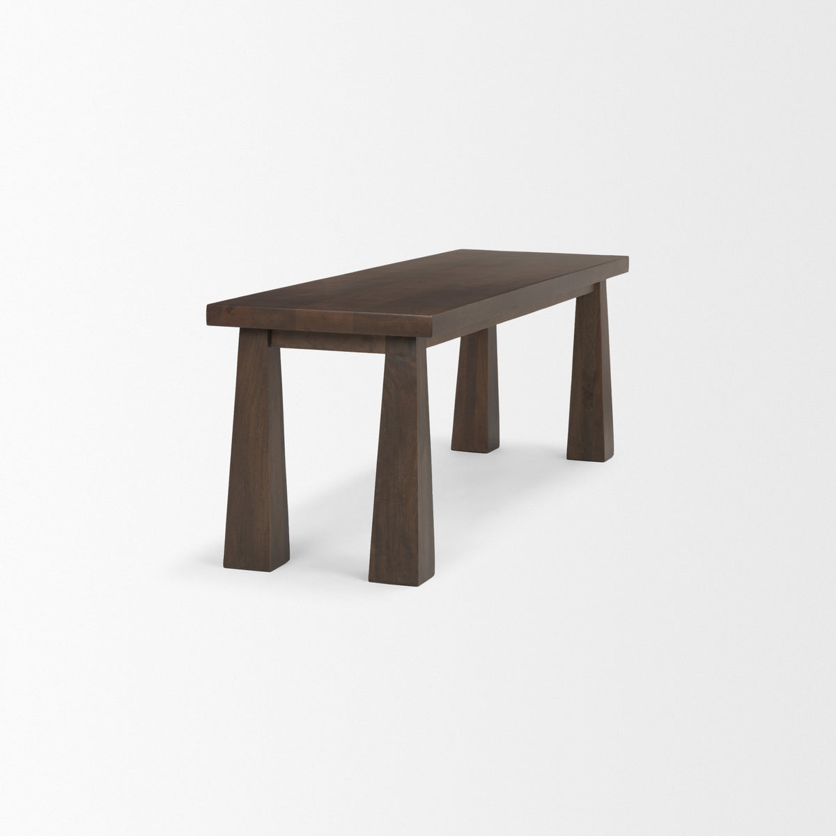 Wolcott Rectangular Dark Brown Solid Wood Bench-Benches-DECOROLALA