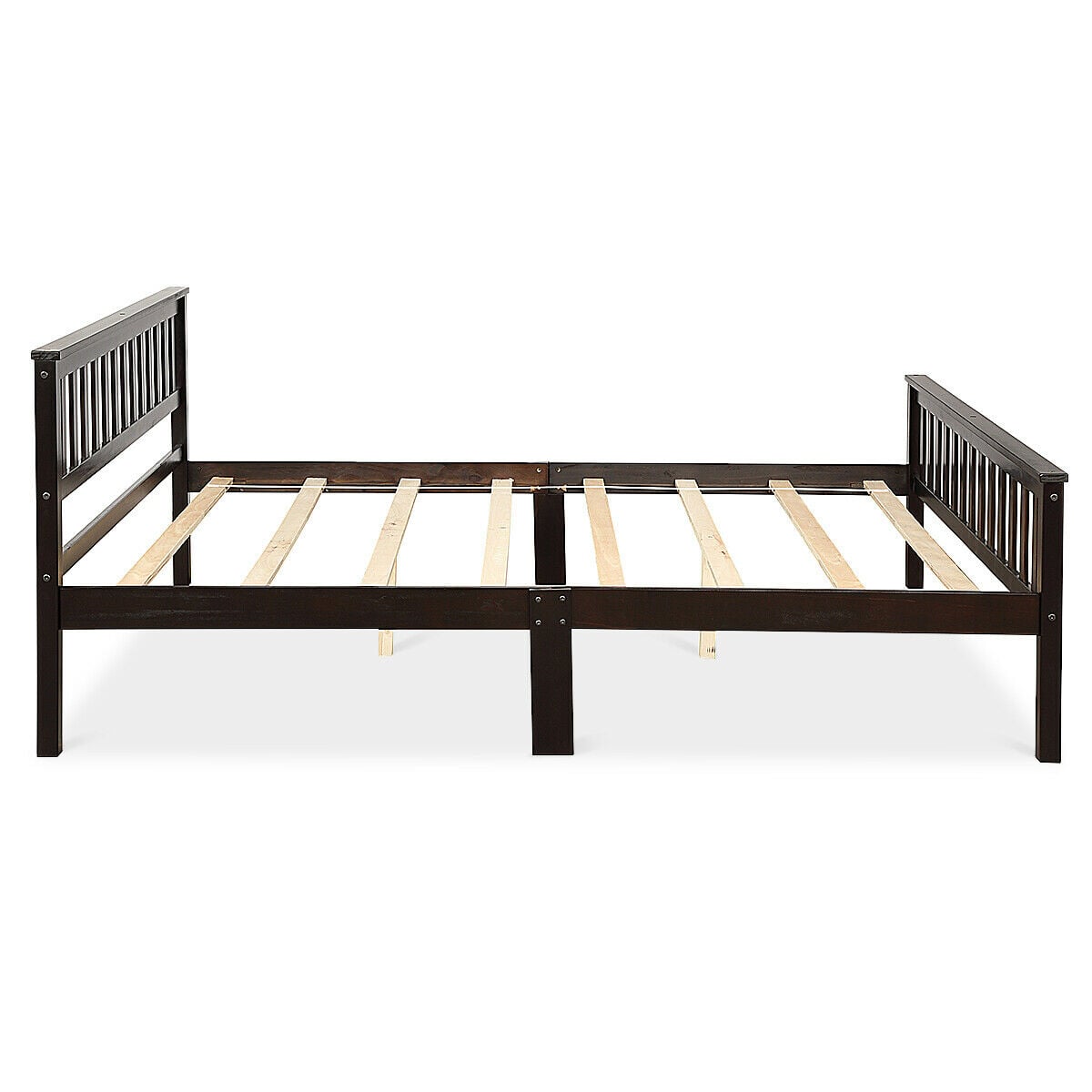 Wood Bed Frame Support Platform with Headboard and Footboard-Simple Bed Frame-DECOROLALA