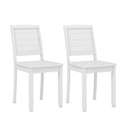 Wood Dining Chair Set of 2 Armless Kitchen Chairs with Rubber Wood Legs-White-Dining Chairs-DECOROLALA