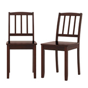 Wood Dining Chair Set of 2 with Rubber Wood Legs-Brown-Dining Chairs-DECOROLALA