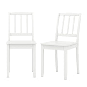 Wood Dining Chair Set of 2 with Rubber Wood Legs-White-Dining Chairs-DECOROLALA