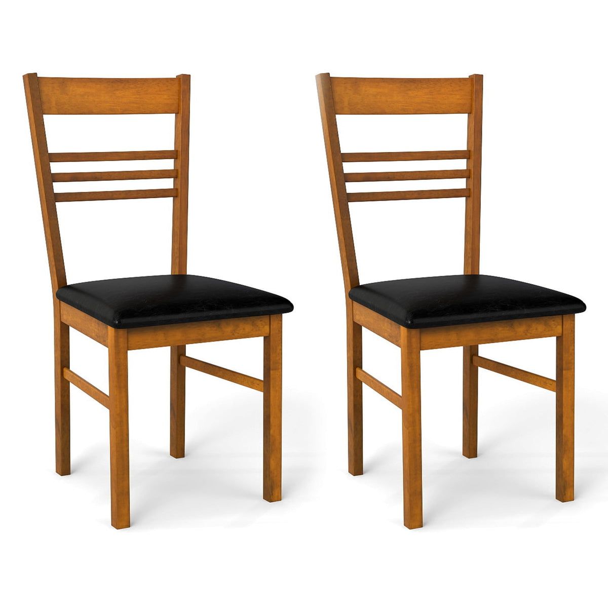 Wood Dining Chairs Set of 2 with Rubber Wood Frame-Walnut-Dining Chairs-DECOROLALA