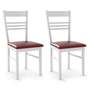 Wood Dining Chairs Set of 2 with Rubber Wood Frame-White-Dining Chairs-DECOROLALA