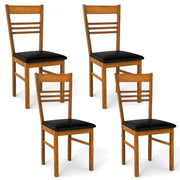 Wood Dining Chairs Set of 4 with Rubber Wood Frame-Walnut-Dining Chairs-DECOROLALA
