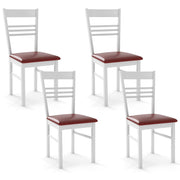 Wood Dining Chairs Set of 4 with Rubber Wood Frame-White-Dining Chairs-DECOROLALA