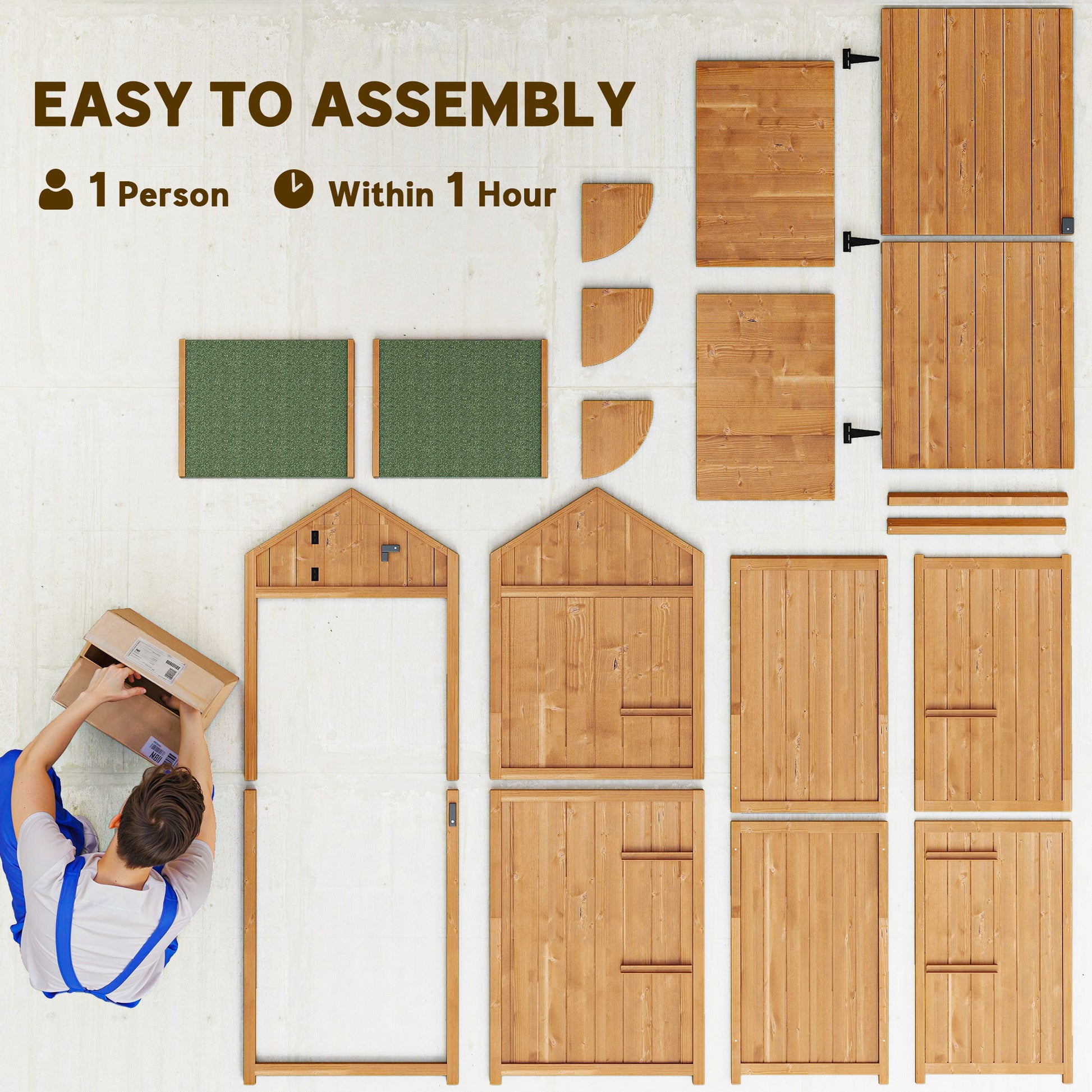 Wood Garden Storage Shed - 30" x 21" x 71" Brown-Patio & Garden > Lawn & Garden > Sheds > Outdoor Storage Cabinet-DECOROLALA