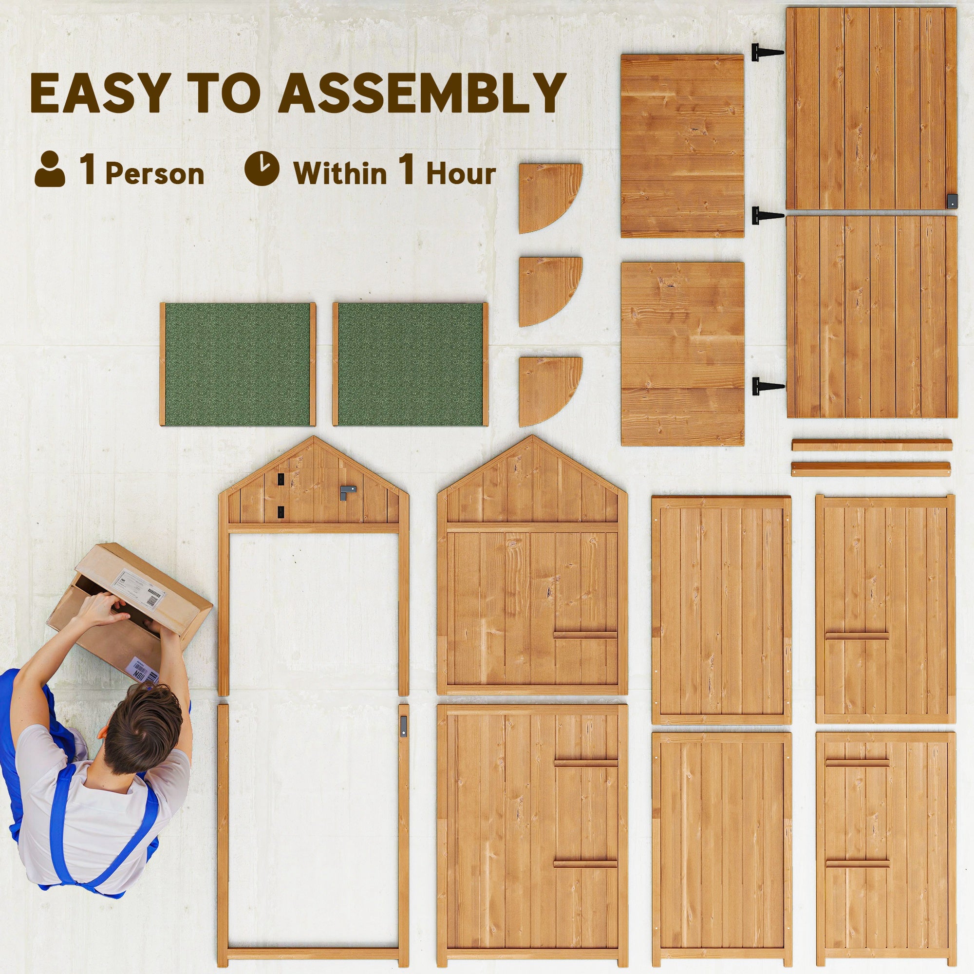 Wood Garden Storage Shed - 30" x 21" x 71" Brown-Patio & Garden > Lawn & Garden > Sheds > Outdoor Storage Cabinet-DECOROLALA