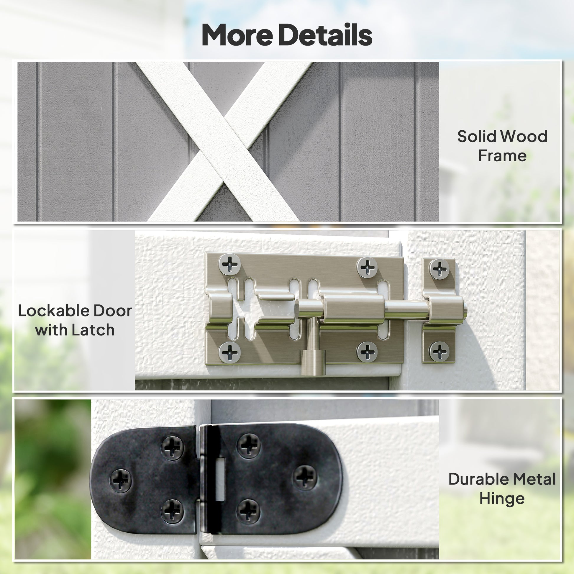 Wood Garden Storage Shed - Grey Fir Wood 45" H-Patio & Garden > Lawn & Garden > Sheds > Outdoor Storage Cabinet-DECOROLALA