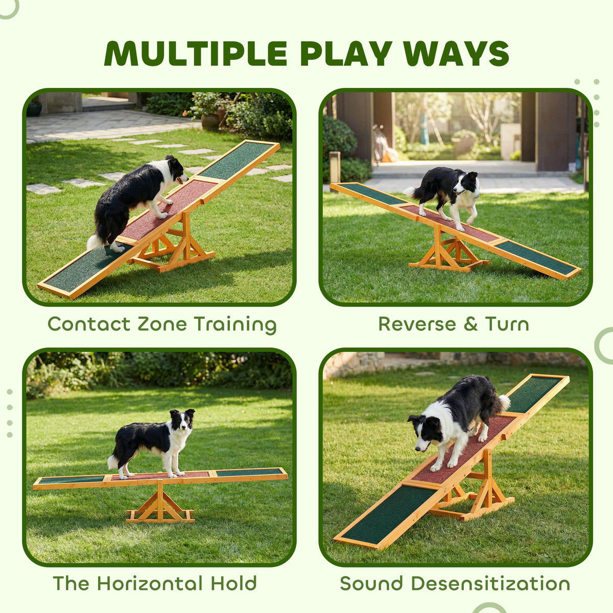 Wood Pet Seesaw Dog Agility Training Equipment - 71" Fir Wood-Dogs-DECOROLALA