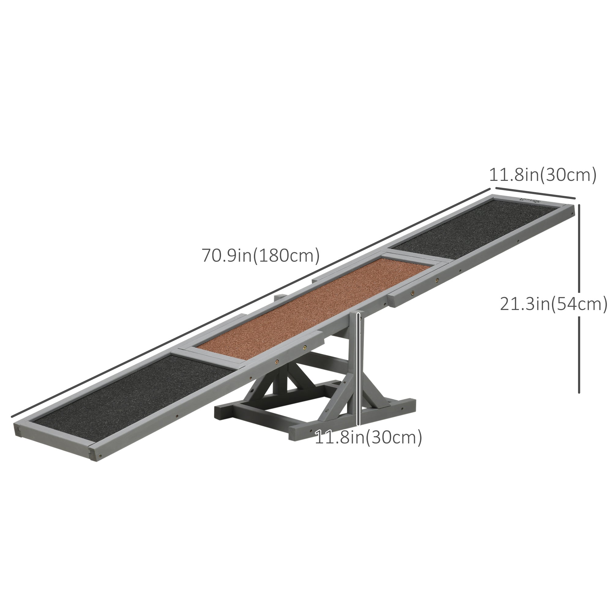 Wood Pet Seesaw Platform Dog Agility Training Equipment Run Game Toy Weather Resistant Pet Supplies Grey-Dogs-DECOROLALA
