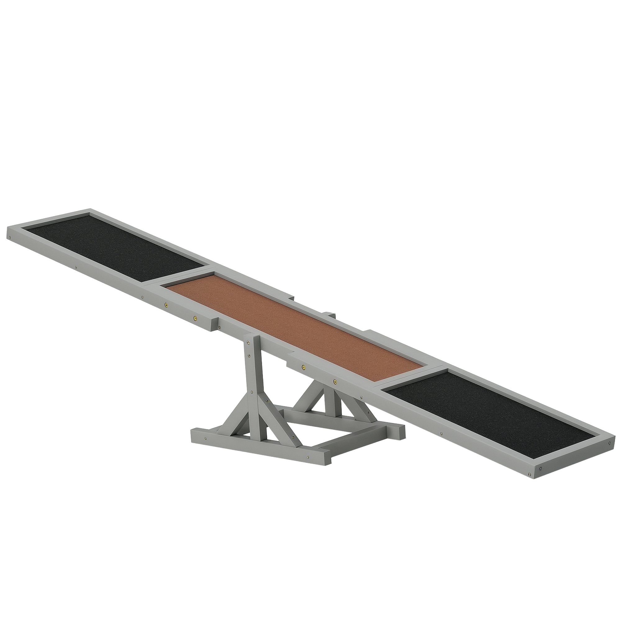 Wood Pet Seesaw Platform Dog Agility Training Equipment Run Game Toy Weather Resistant Pet Supplies Grey-Dogs-DECOROLALA