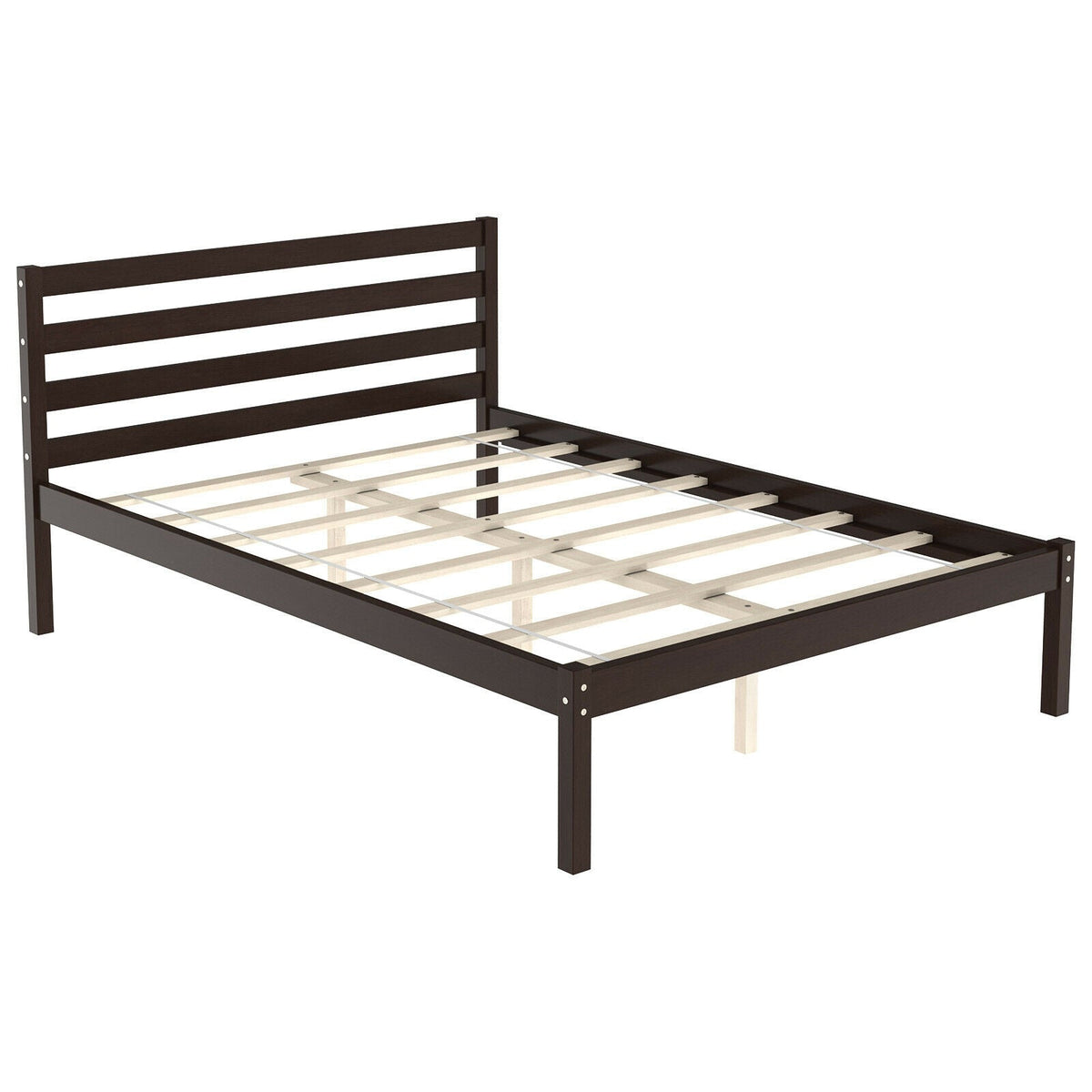 Wood Platform Bed Frame with Headboard-Simple Bed Frame-DECOROLALA