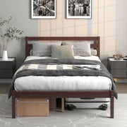 Wood Platform Bed Frame with Headboard-Simple Bed Frame-DECOROLALA