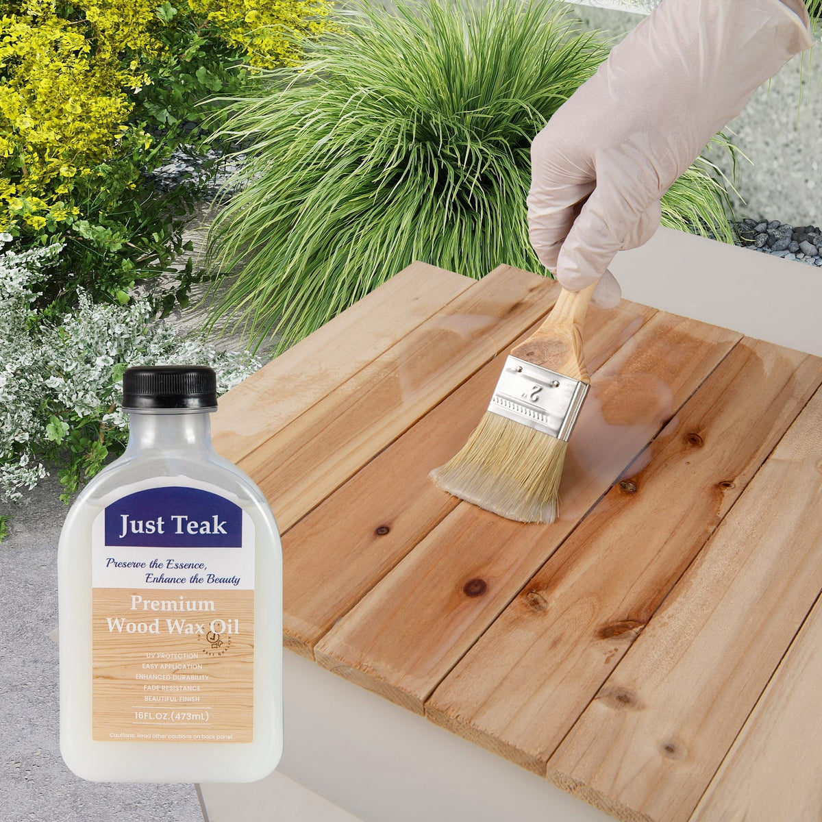 Wood Wax Oil for Outdoor and Indoor Furniture Teak Care Kit to Restore and Protect Wood-Outdoor Furniture Accessories-DECOROLALA