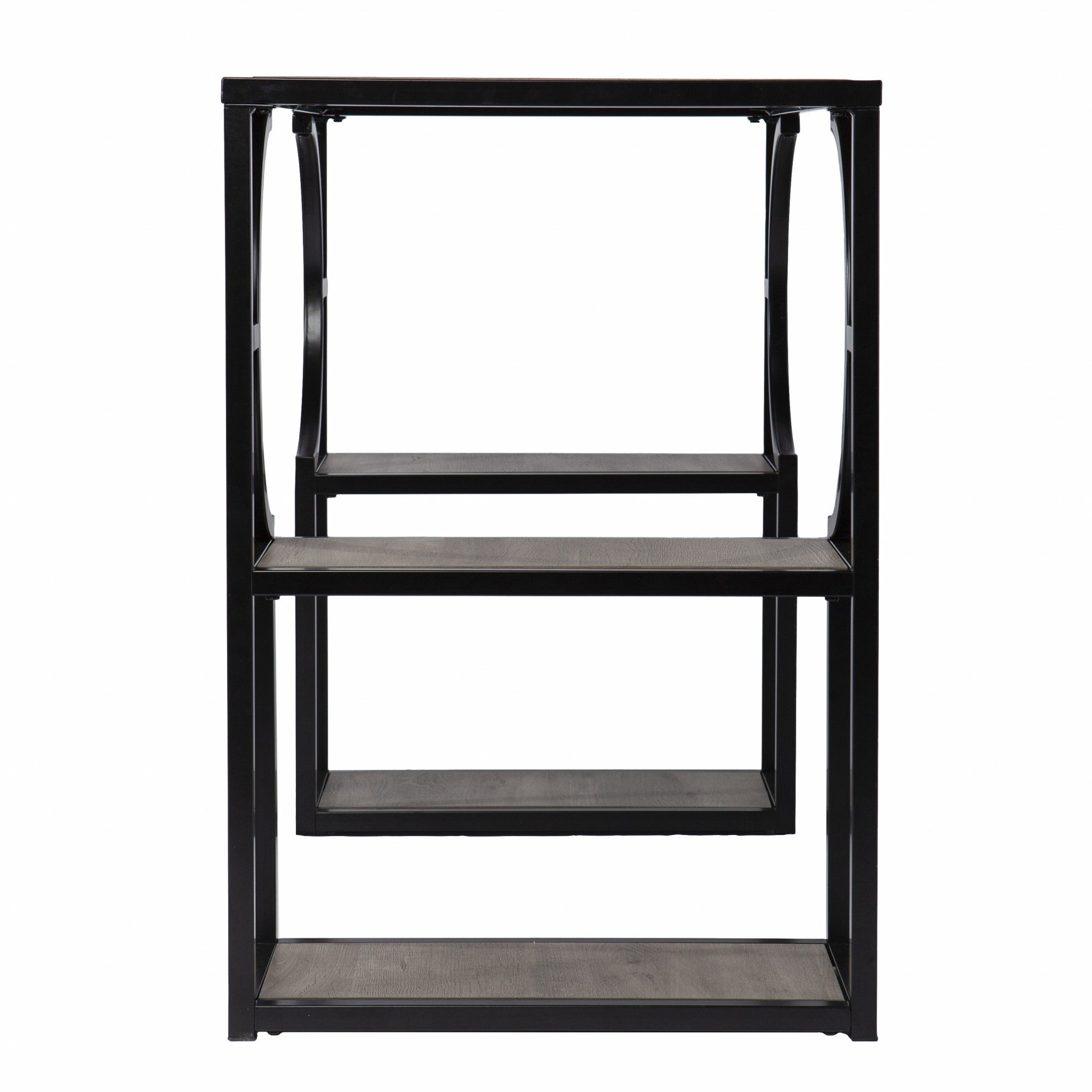 Wood and Iron Writing Desk with Storage-Desks-DECOROLALA