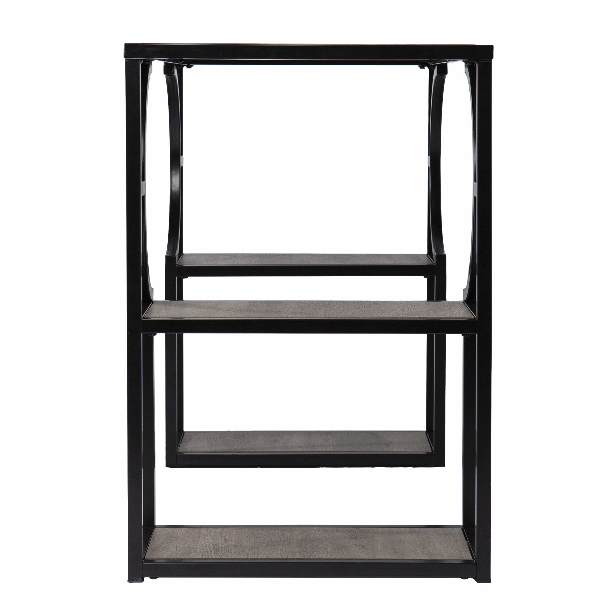 Wood and Iron Writing Desk with Storage-Desks-DECOROLALA