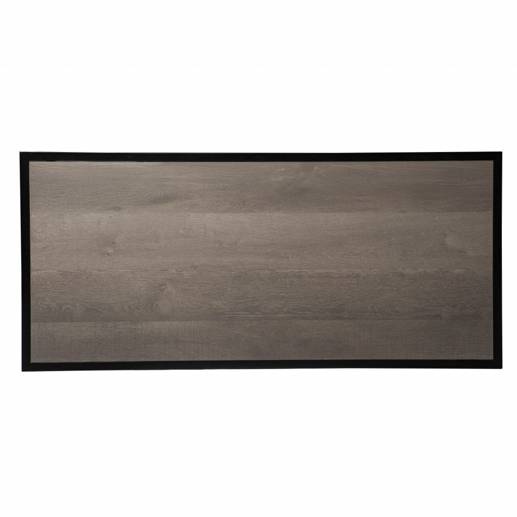 Wood and Iron Writing Desk with Storage-Desks-DECOROLALA