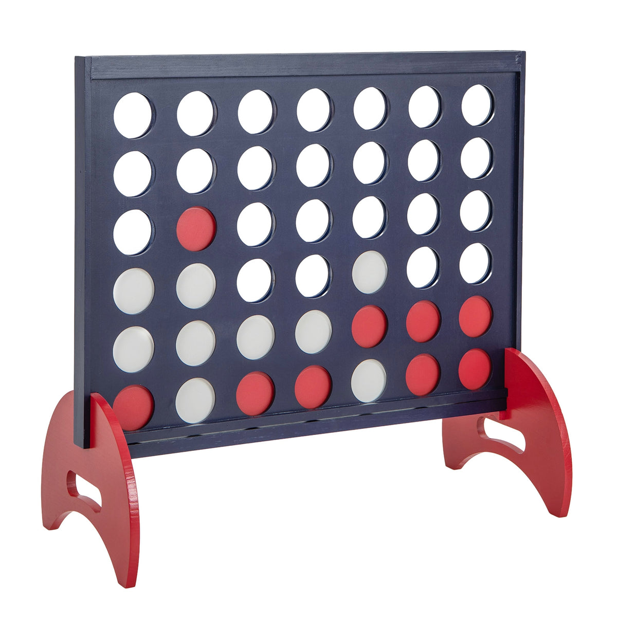 Jeu 4-en-ligne en bois avec 42 jetons et sac de transport en tissu Oxford 600D
