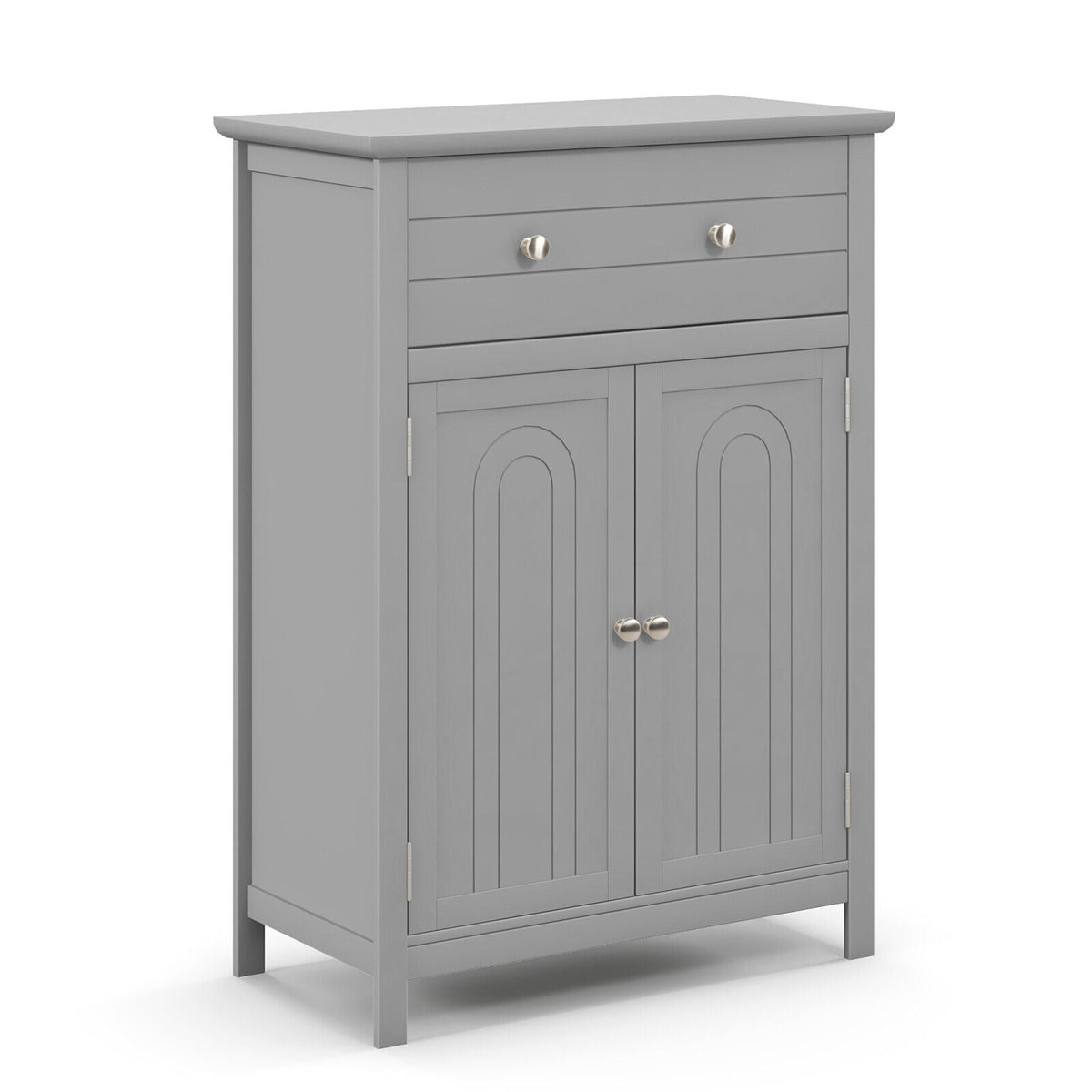 Wooden Bathroom Floor Cabinet with Drawer - Gray 24" MDF-Floor Cabinets-DECOROLALA