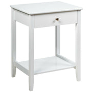 Wooden Bedside Sofa Table with Sliding Drawer-White-End & Side Tables-DECOROLALA