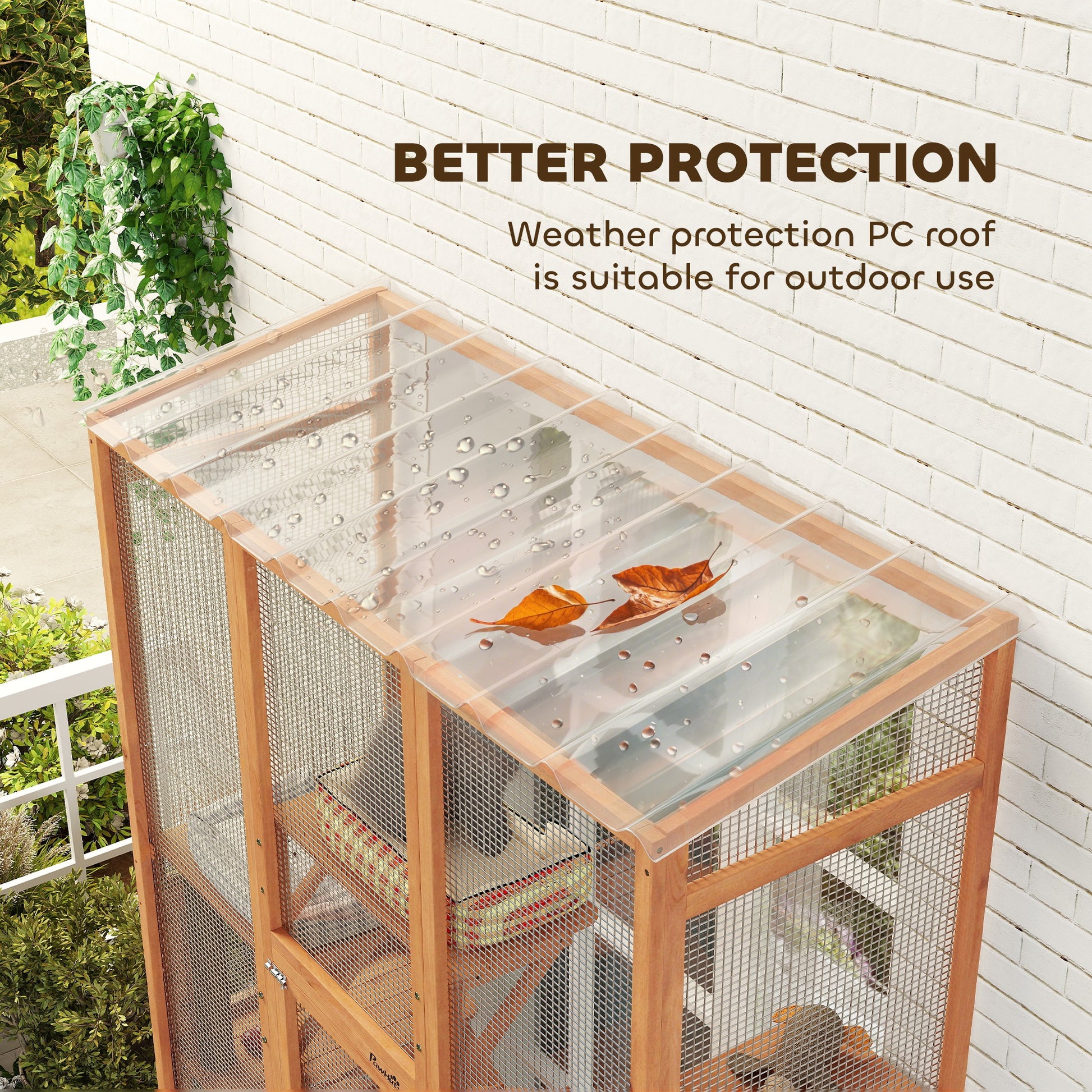 Wooden Catio Outdoor Cat Enclosure Orange-DECOROLALA