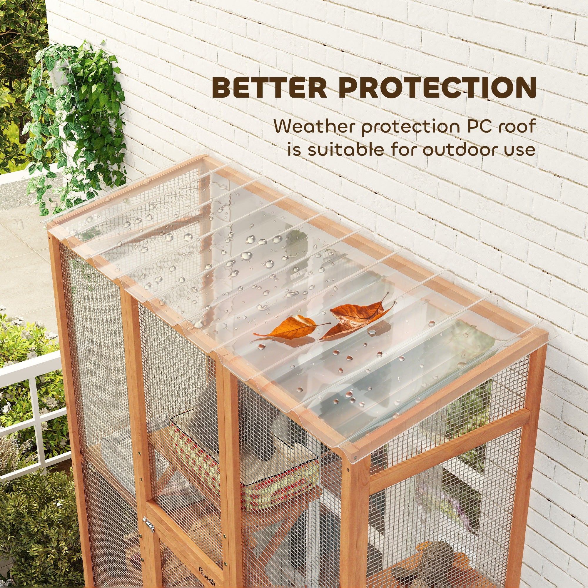 Wooden Catio Outdoor Cat Enclosure Orange-DECOROLALA