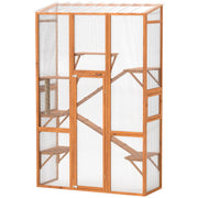 Wooden Catio Outdoor Cat Enclosure Orange-DECOROLALA