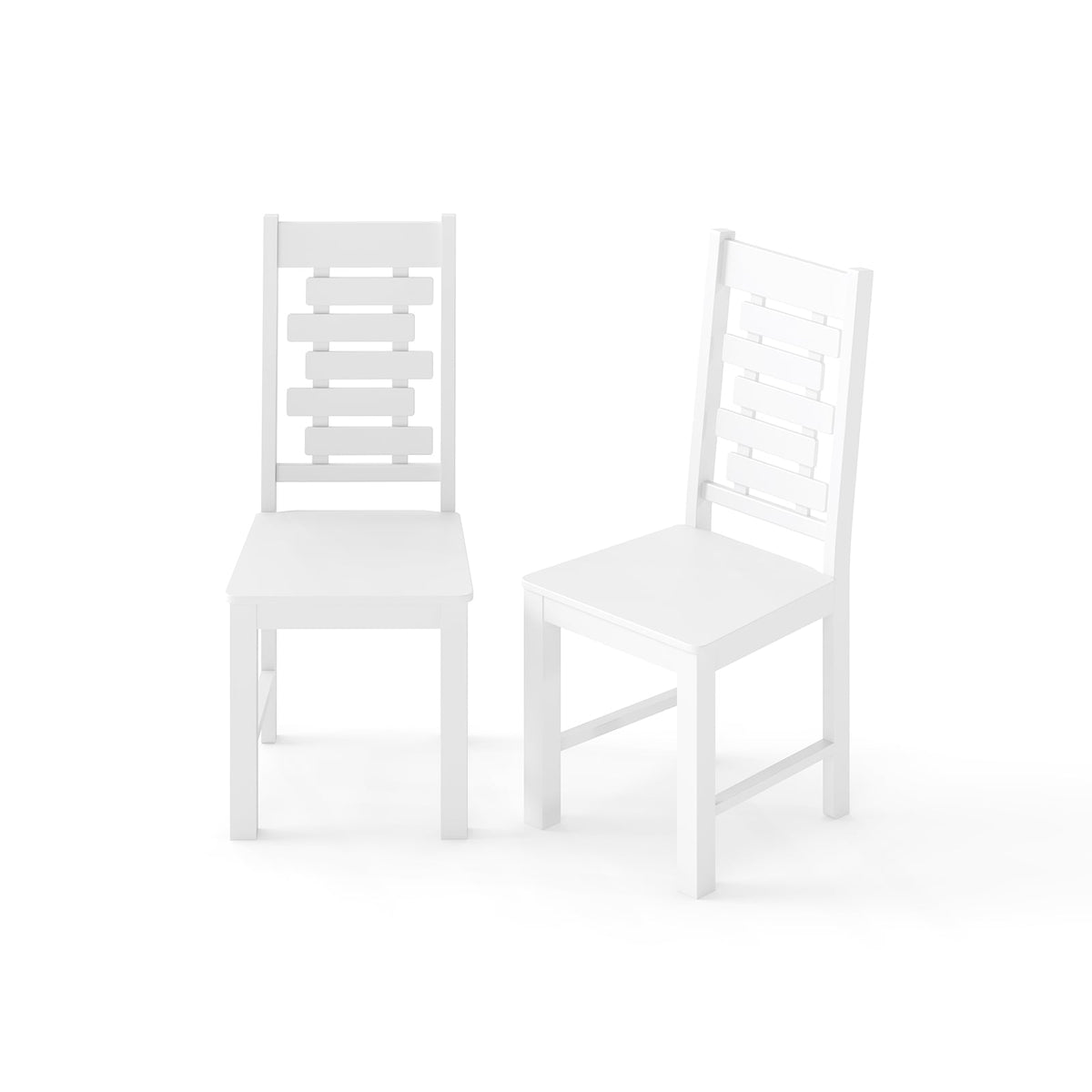 Wooden Dining Chair Set of 2 Solid Rubber Wood Kitchen Chairs-White-Dining Chairs-DECOROLALA