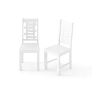 Wooden Dining Chair Set of 2 Solid Rubber Wood Kitchen Chairs-White-Dining Chairs-DECOROLALA