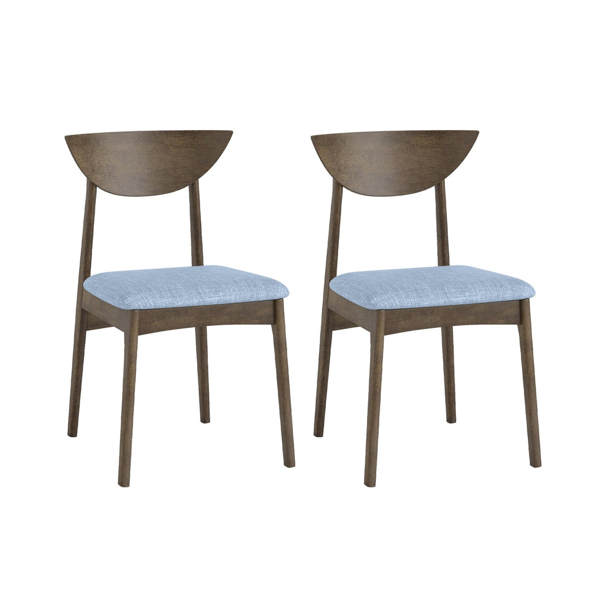 Wooden Dining Chair Set of 2 with Rubber Wood Leg-Brown-Dining Chairs-DECOROLALA