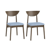 Wooden Dining Chair Set of 2 with Rubber Wood Leg-Brown-Dining Chairs-DECOROLALA