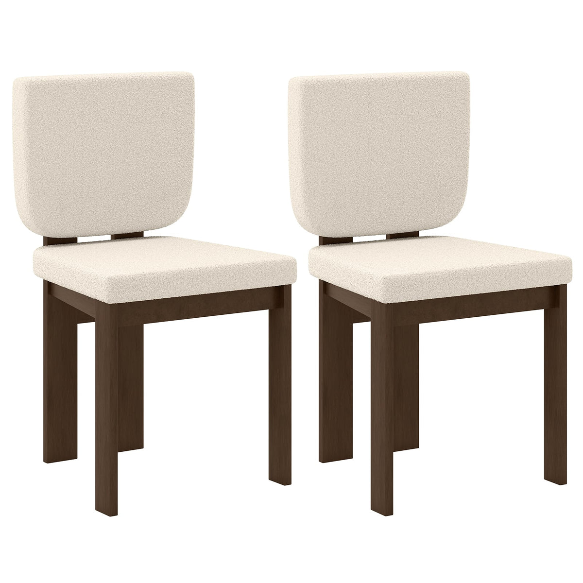Wooden Dining Chair Set of 2 with Rubber Wood Leg for Home Office Living Room-Brown-Dining Chairs-DECOROLALA