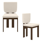 Wooden Dining Chair Set of 2 with Rubber Wood Leg for Home Office Living Room-Brown-Dining Chairs-DECOROLALA