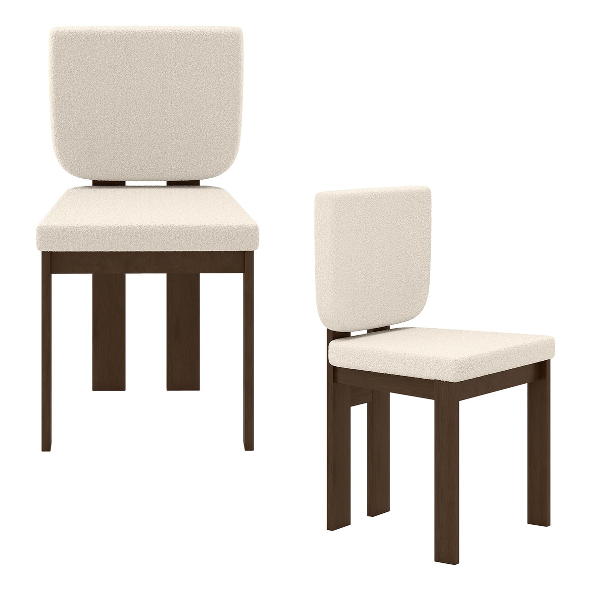Wooden Dining Chair Set of 2 with Rubber Wood Leg for Home Office Living Room-Brown-Dining Chairs-DECOROLALA