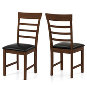 Wooden Dining Chair with Rubber Wood Frame Set of 2-Oak-Dining Chairs-DECOROLALA