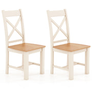 Wooden Dining Chairs Set of 2 with High Back and Rubber Wood Frame-Natural-Dining Chairs-DECOROLALA