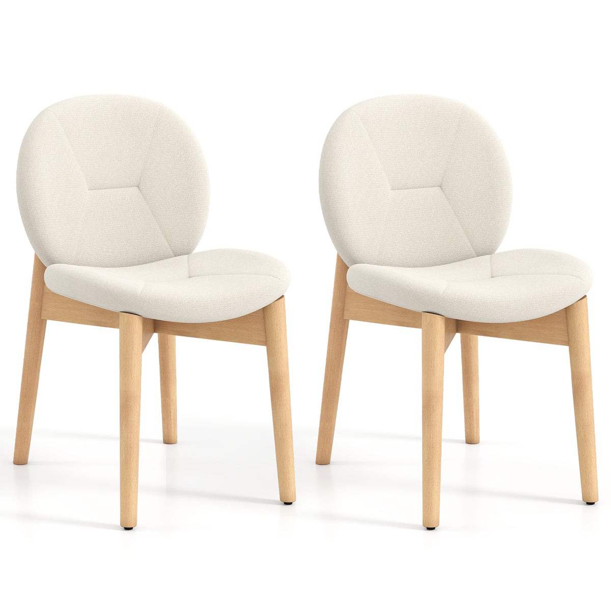 Wooden Dining Chairs Set of 2 with Rubber Wood Legs-White-Dining Chairs-DECOROLALA