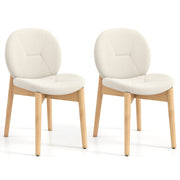 Wooden Dining Chairs Set of 2 with Rubber Wood Legs-White-Dining Chairs-DECOROLALA